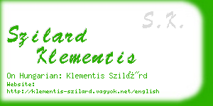 szilard klementis business card